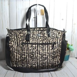 COACH Signature Nylon Large Baby Diaper Bag Tote